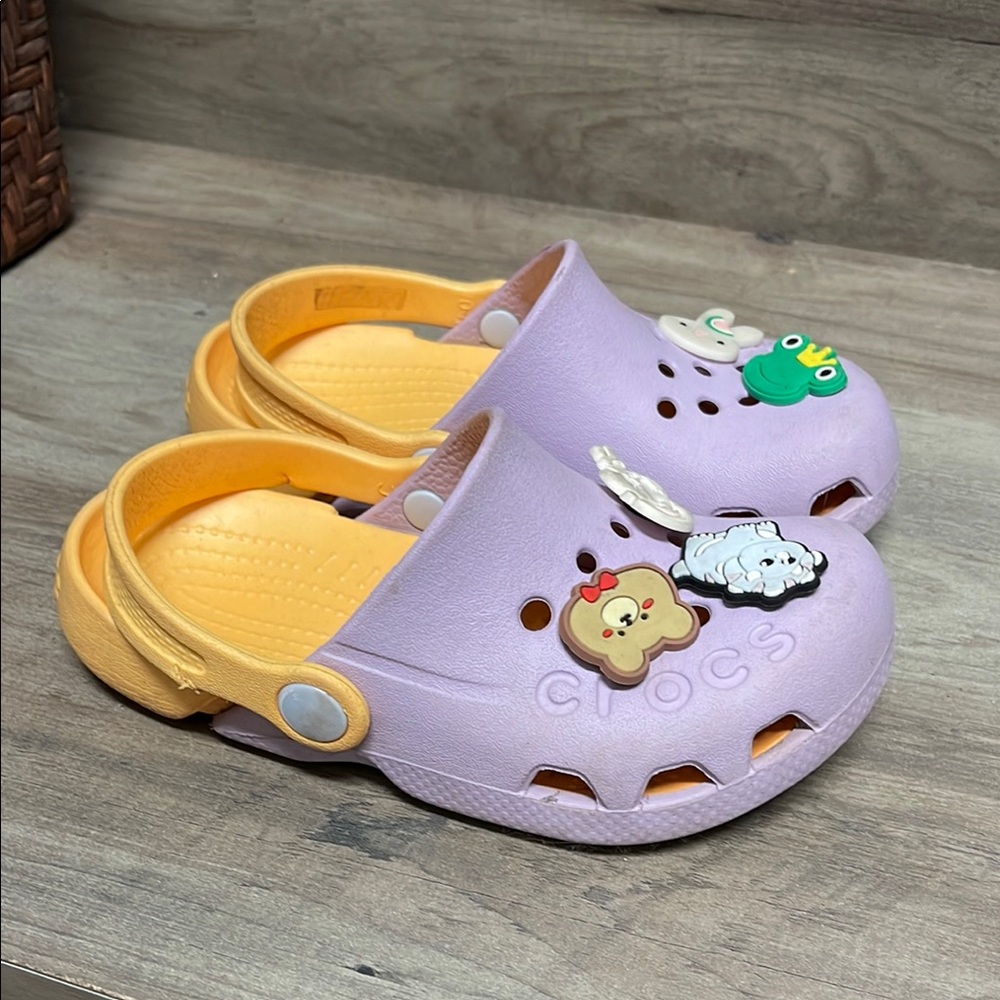 Crocs Kids Shoes - Purple and Yellow